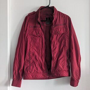 Cherry red windbreaker jacket
